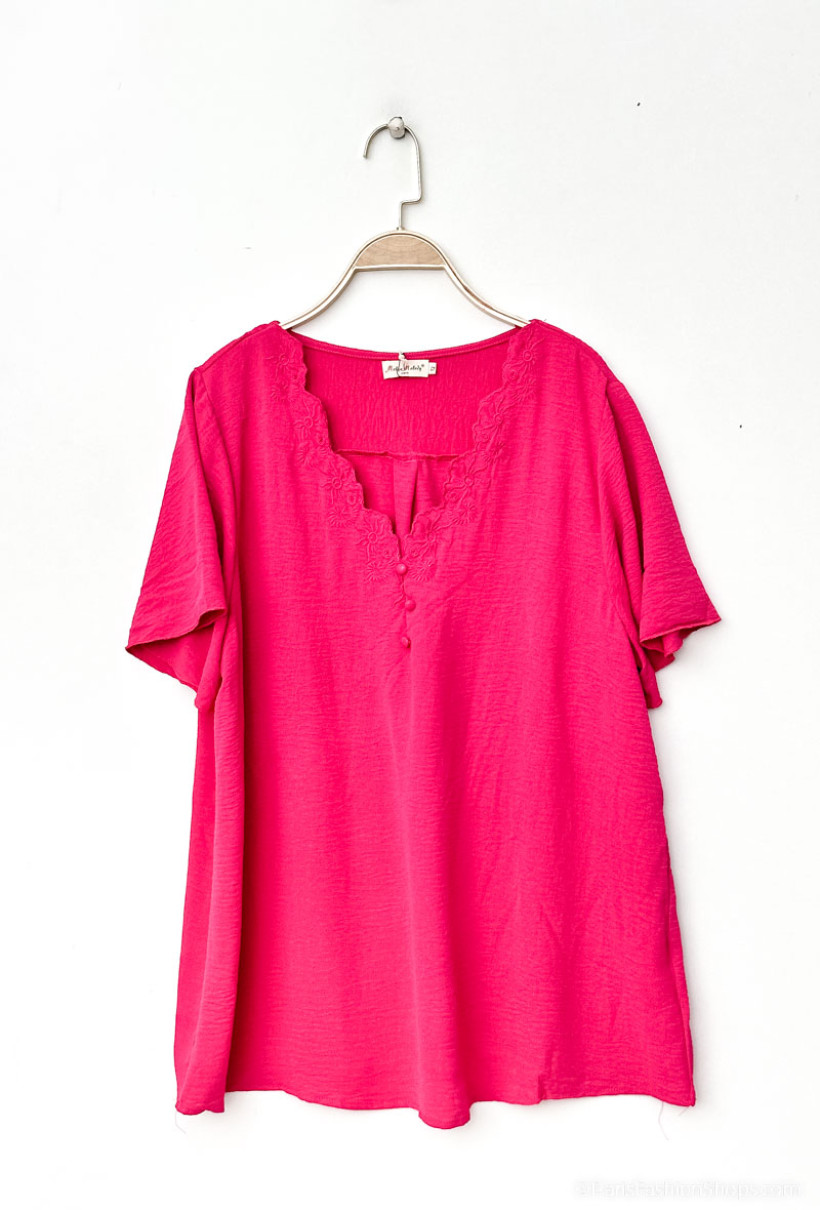 PROMO Blouse fuschia dentelle