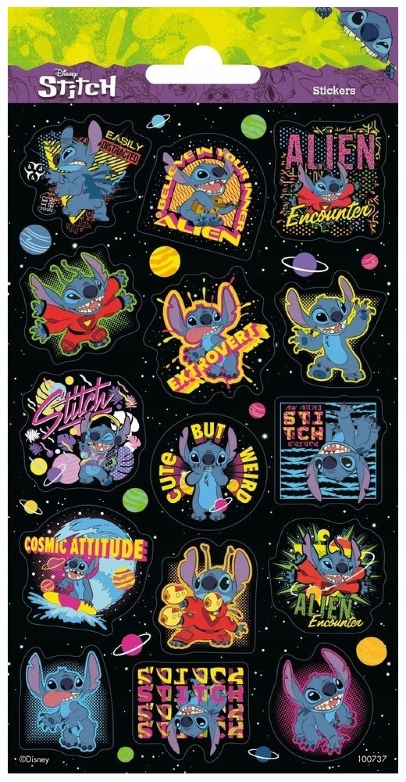 Brokatowe naklejki Stitch