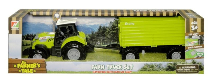 Traktor z przyczepą i funkcją światła i dźwięku 