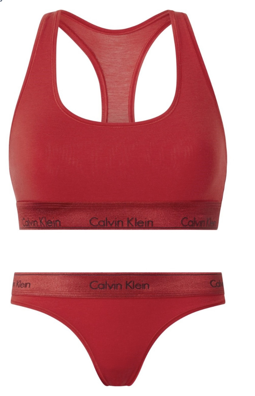 Komplet bielizny CK czerwony stringi