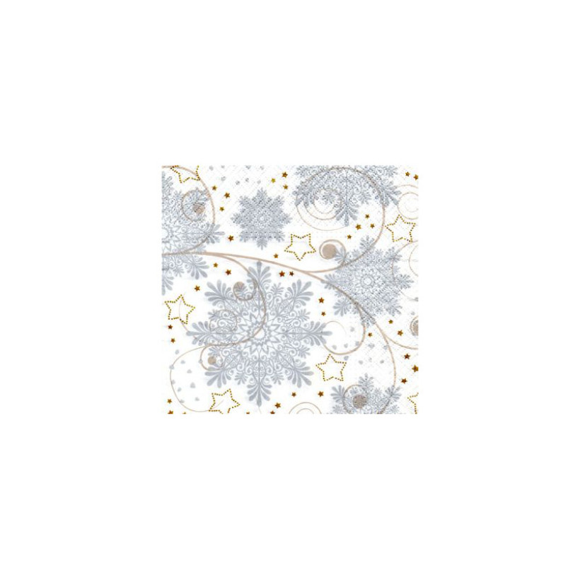 Serwetki - śnieżynka srebrna