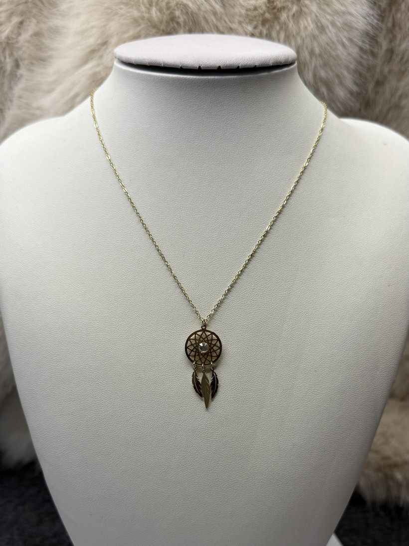 Naszyjnik delikatny łapacz snów stal nierdzewna 