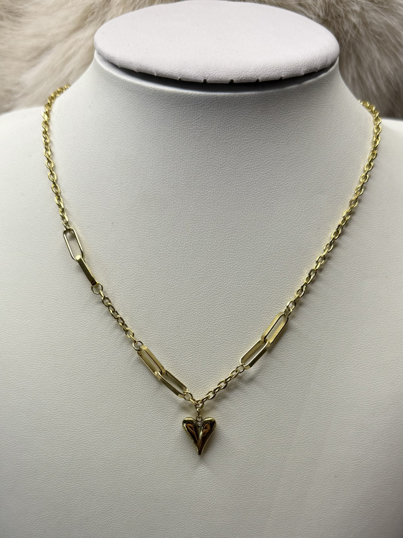 Naszyjnik serce na łańcuchu stał nierdzewna 