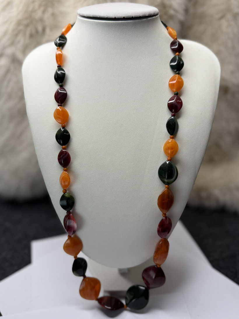 Naszyjnik VINTAGE kamienie kolor 