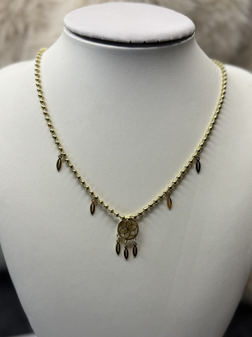 Łapacz snów + piórka stal nierdzewna