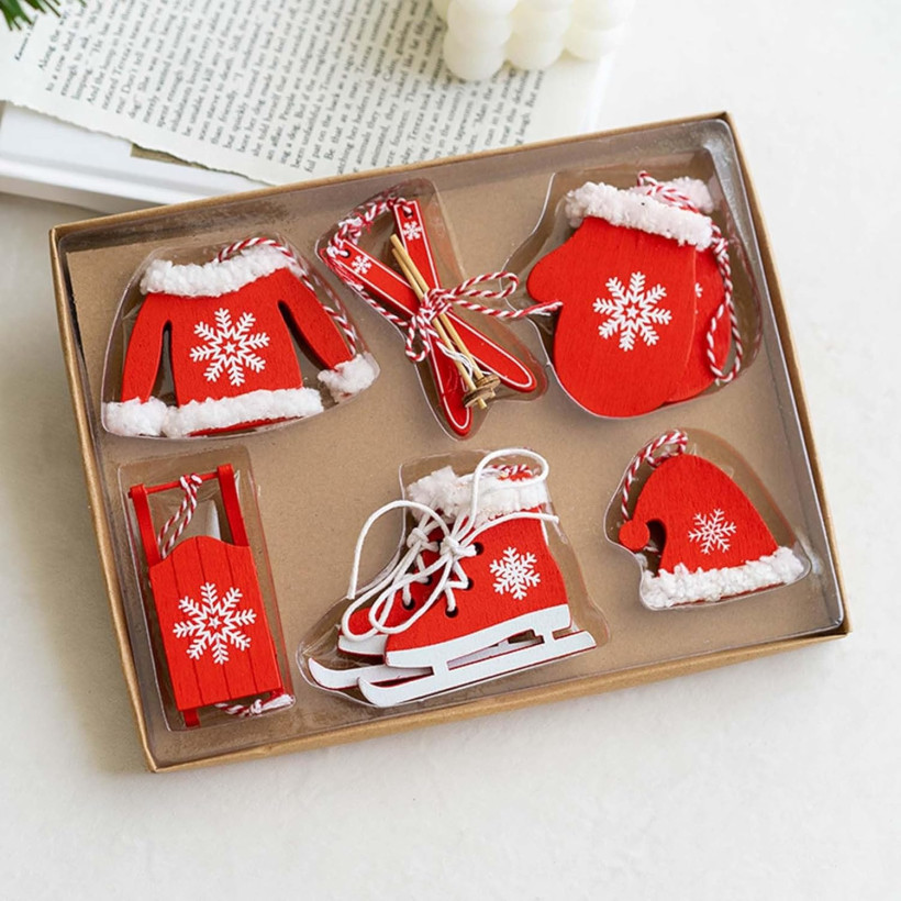 Drewniana ozdoba wisząca 8sztuk 