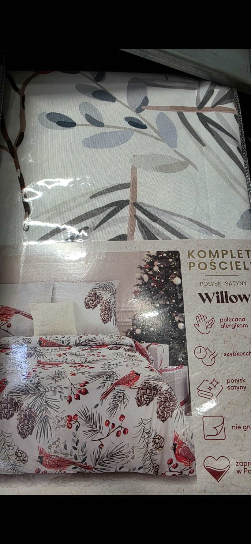 Pościel 220x200 2x 70x80 szyszki