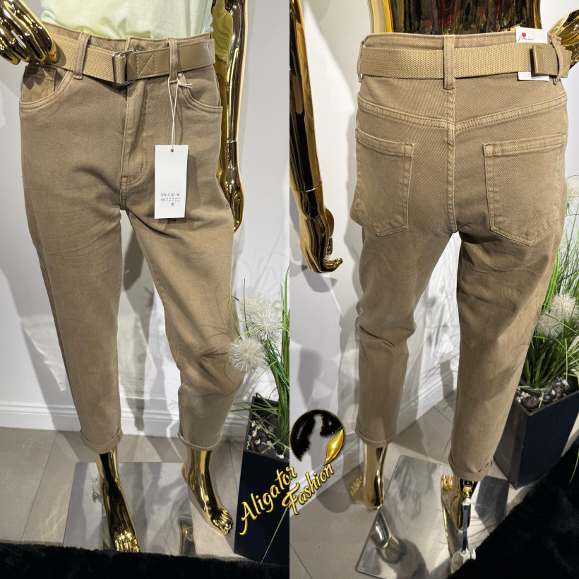 Spodnie Jeans Redseventy Mom Fit beż