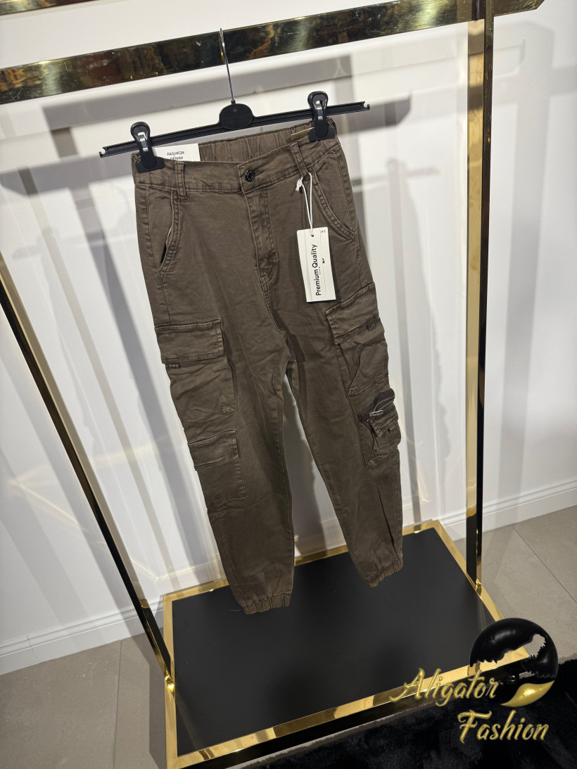 Spodnie Premium denim Bojówki brąz