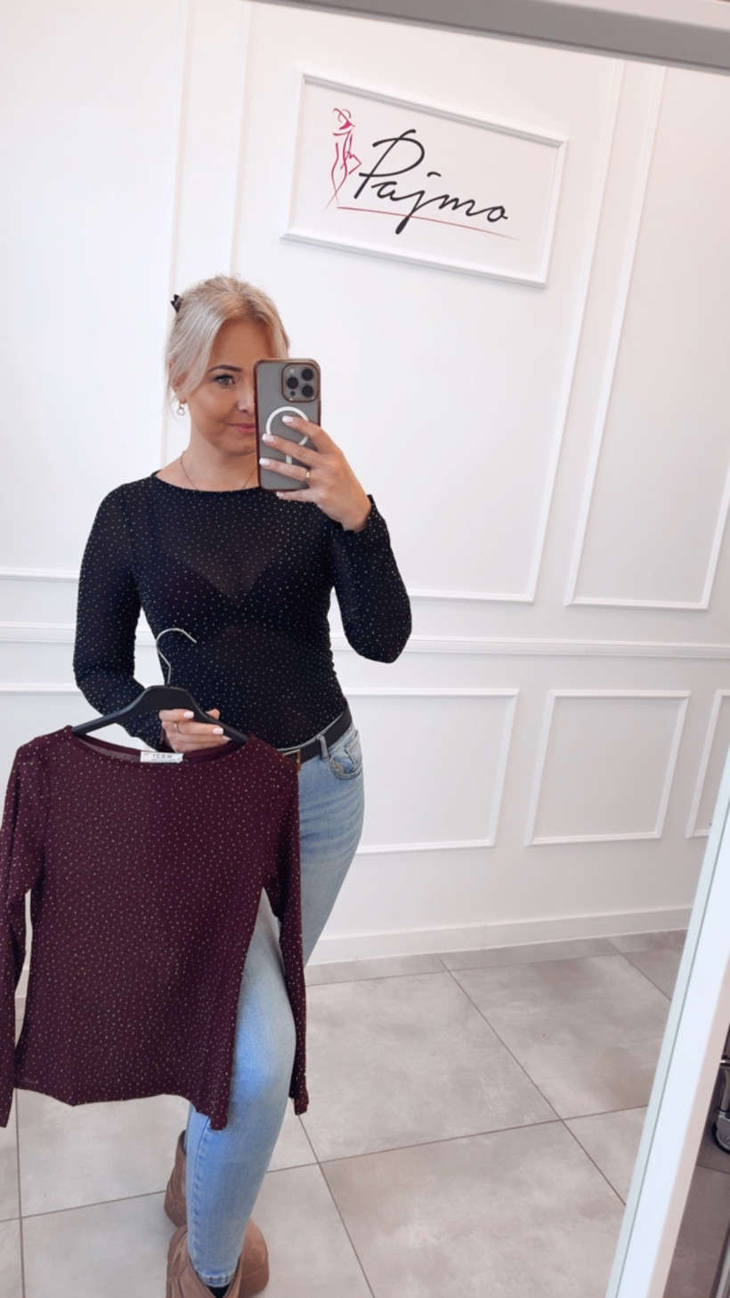 Bluzka cyrkonie długi rękaw 14045