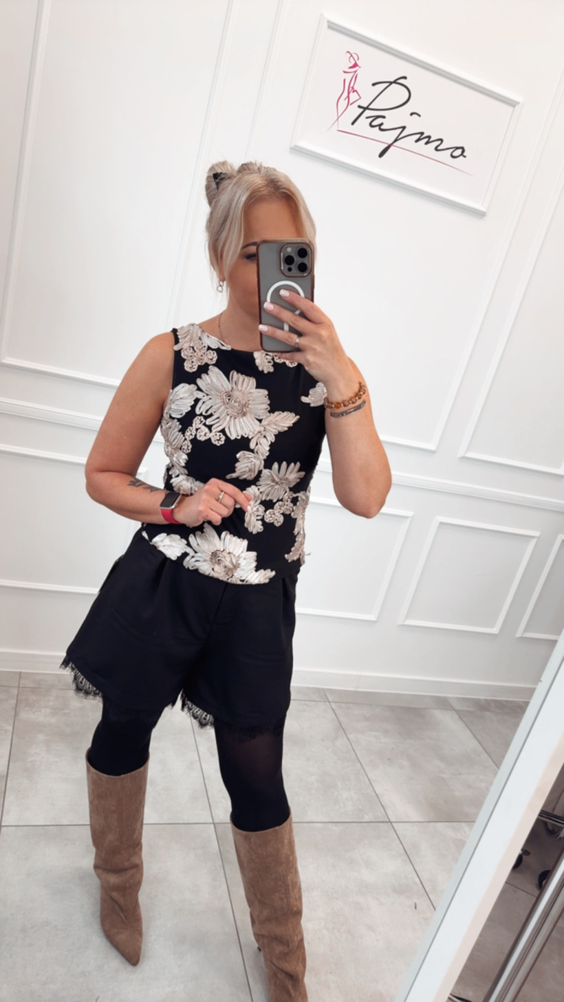 Bluzka bez rękawów kwiaty 14042