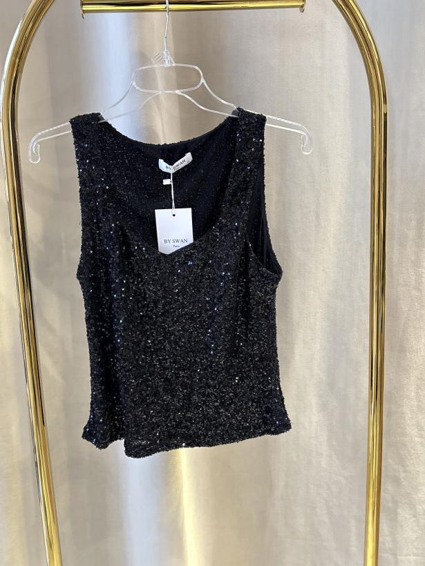 BY SWAN TOP CEKINY CZARNY