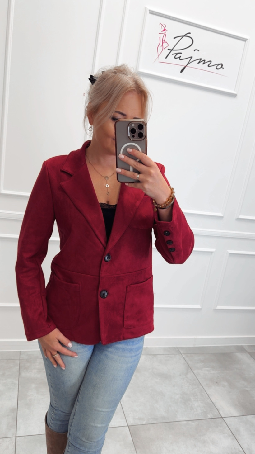 Marynarka wino zamszowa 14049