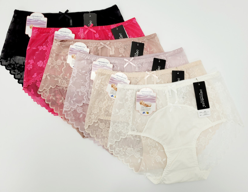 Majtki z wyszywaną siateczką 0963 kokardki 