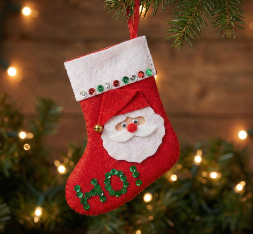 Dekoracja świąteczna Skarpeta do samodzielnego wykonania DIY