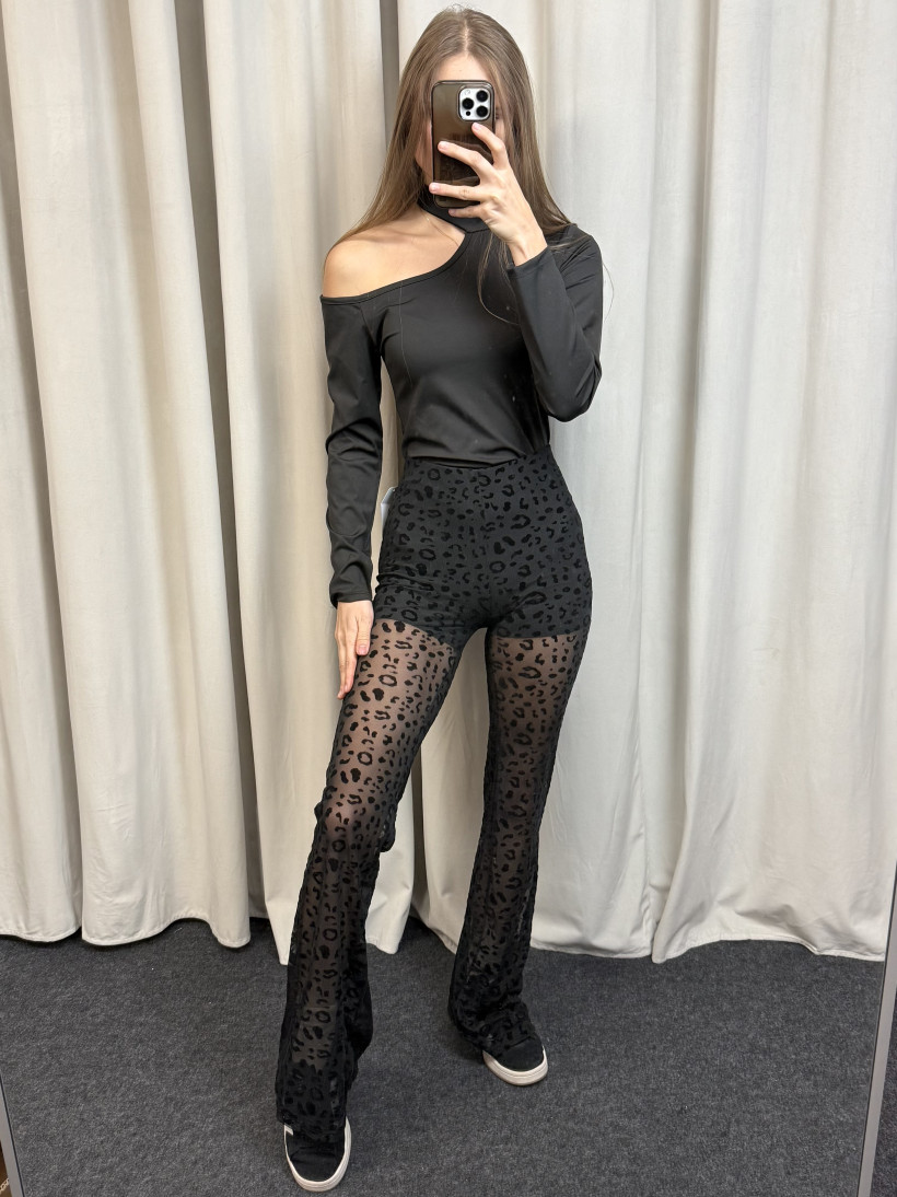 Spodnie czarna panterka