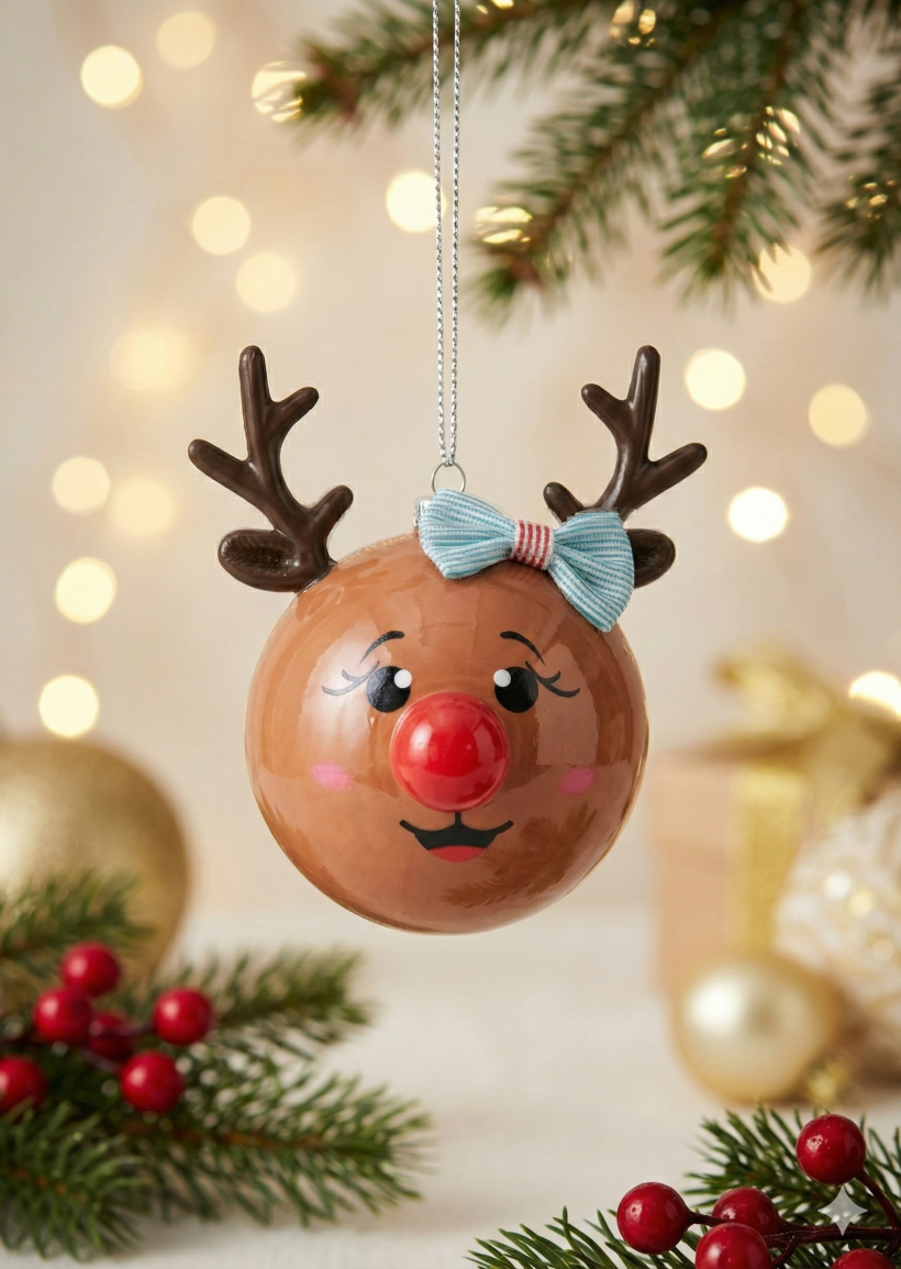 Bombka renifer Rudolfina 9cm