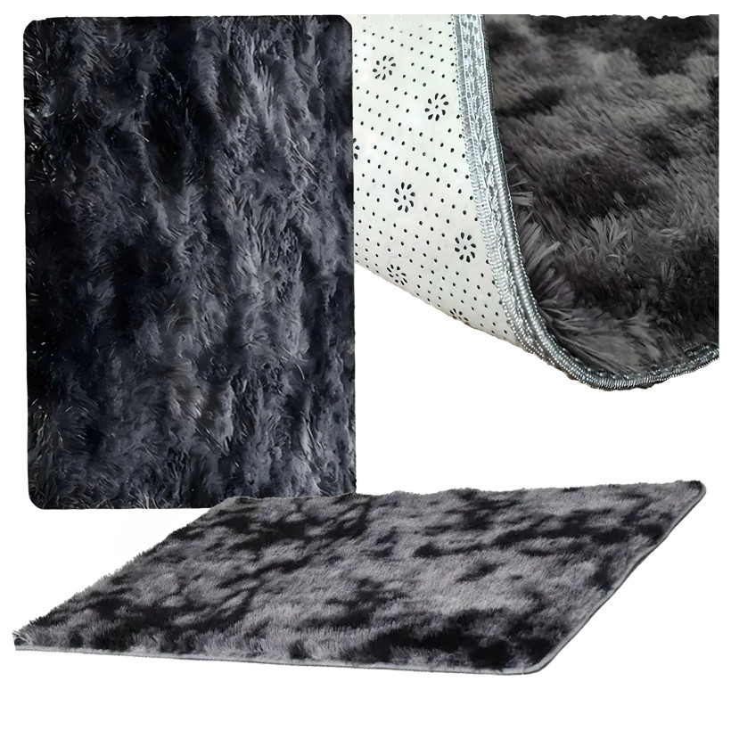 Dywan plusz mięciutki shaggy gęsty włochacz puchaty prostokątny 120x80 cm czarny
