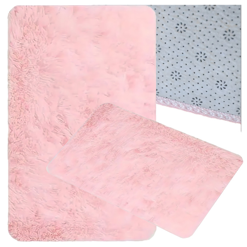 Dywan plusz mięciutki shaggy gęsty włochacz puchaty prostokątny 120x80 cm różowy