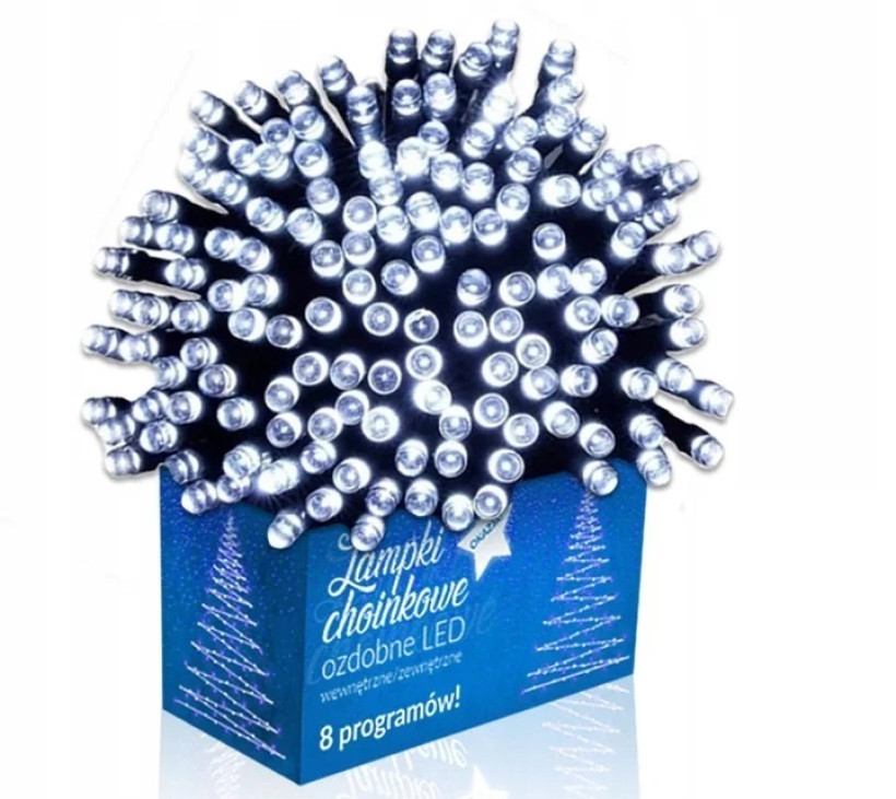 Lampki LED 100 zimny biały