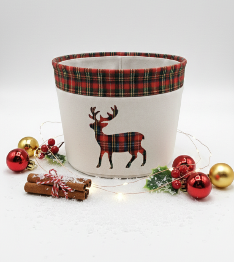 Osłonka na doniczkę Renifer / dekoracja świąteczna  16cm