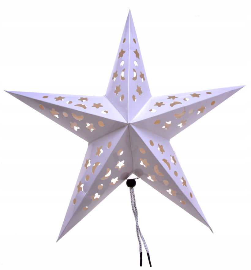Składana gwiazda ażurowa 3D – 45 cm, biała