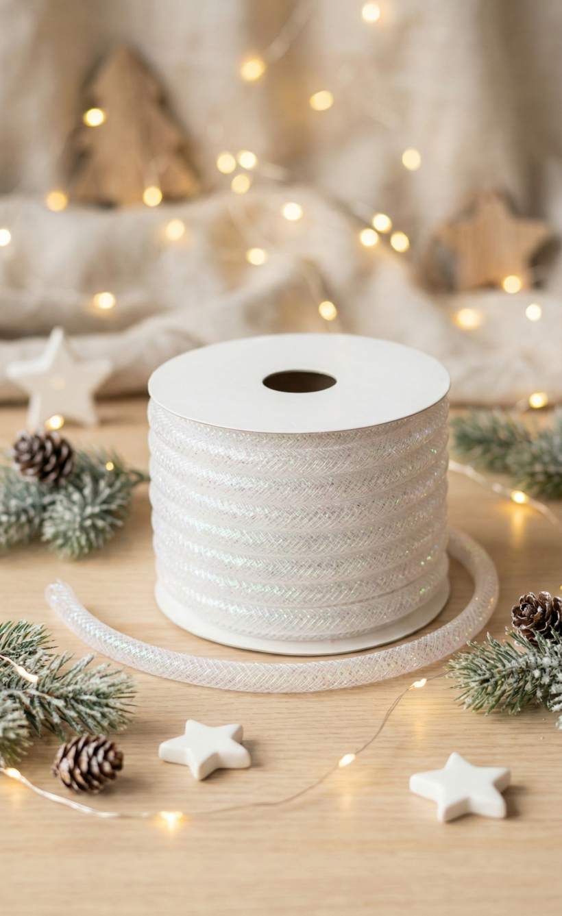 Wstążka Sznurek dekoracyjna opalizująca 2,7m