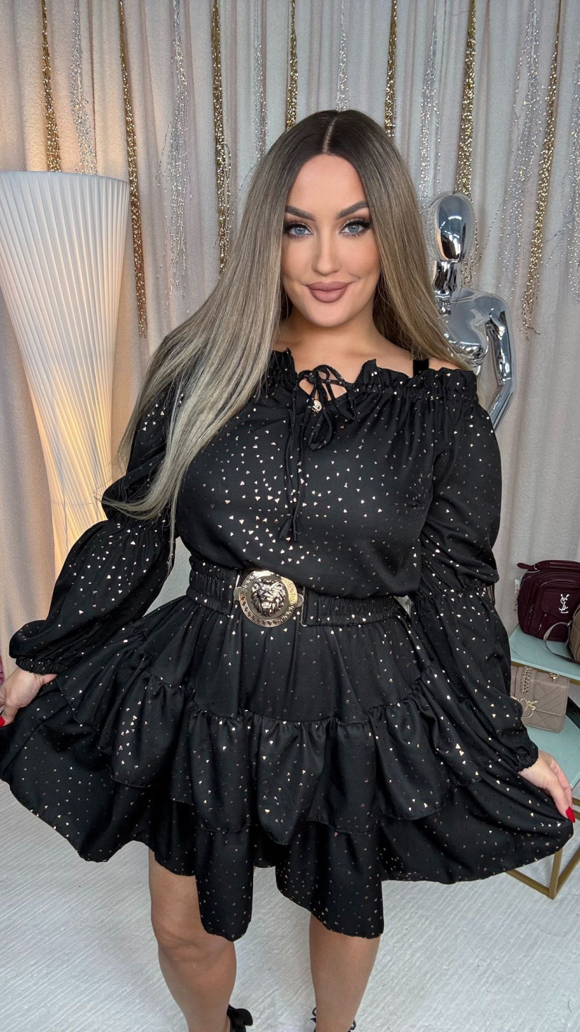 AL120  Kombinezon MY LUXE nakrapiany złotymi elementami