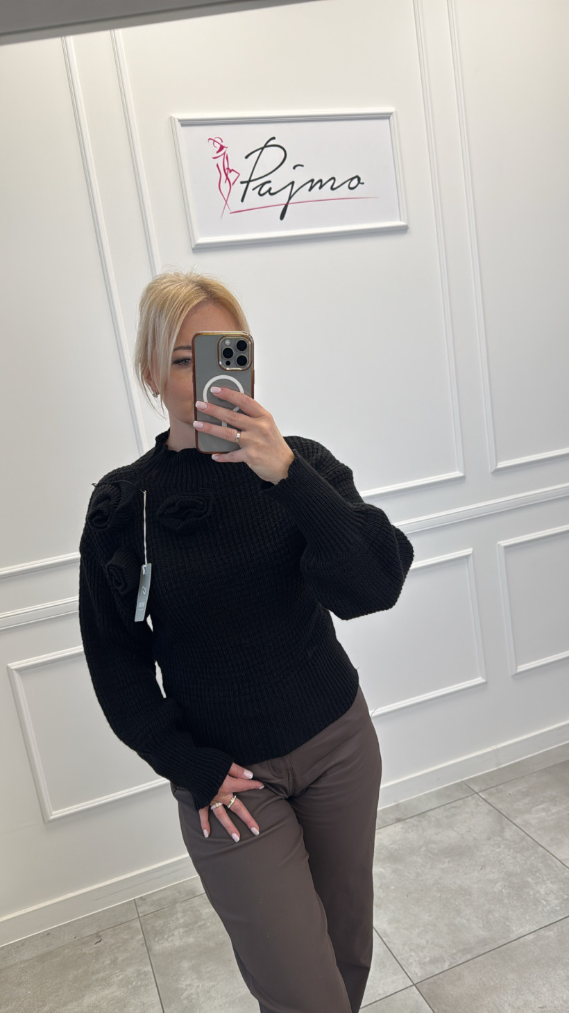 Sweter oversize kwiaty 14055