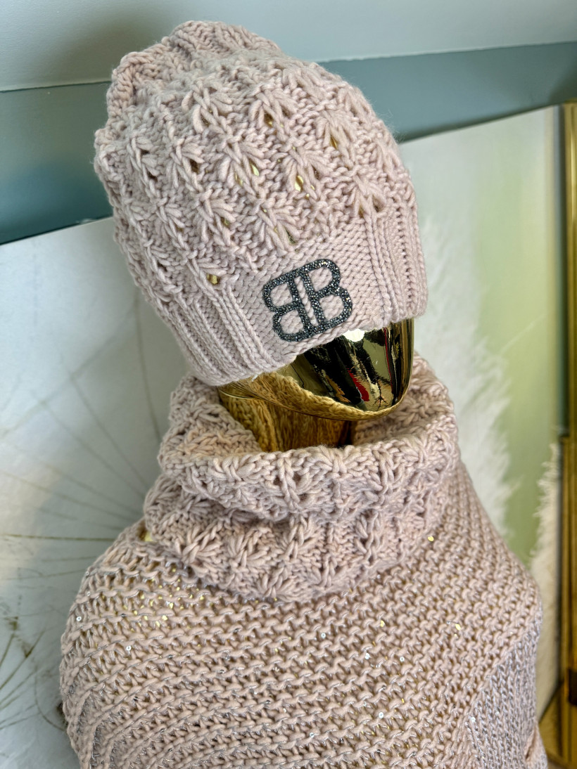 Komplet czapka i komin ażurowy Minouu