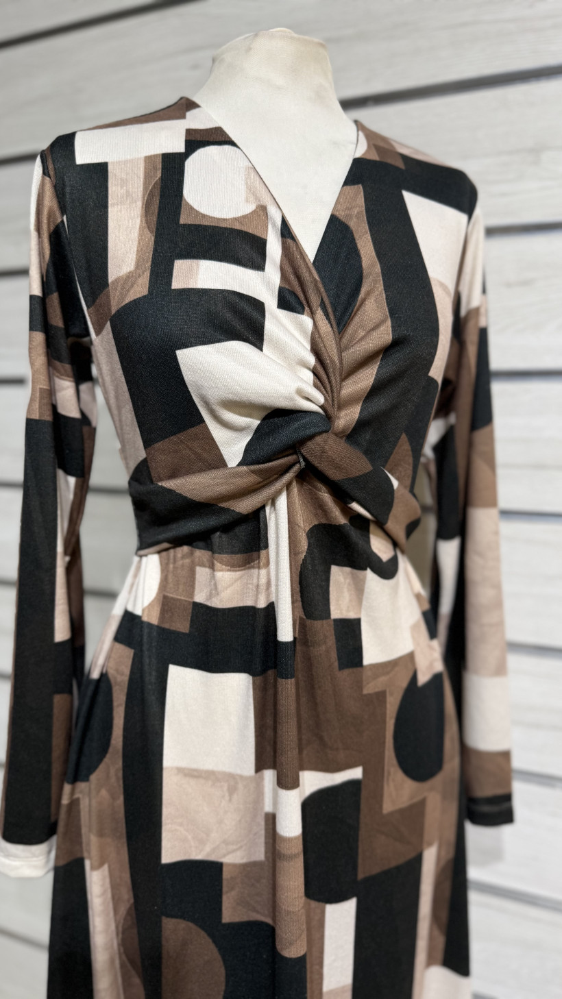 VESTIDO MALHA COM NÓ AO BUSTO