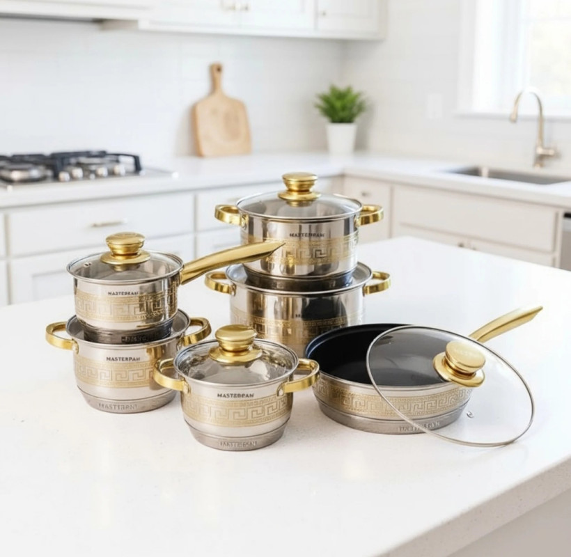 Zestaw garnków z patelnią,ze stali nierdzewnej, 12 el. - MP-5110