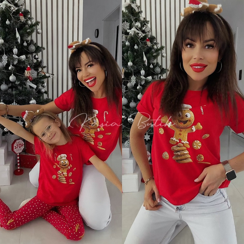 T-shirt Bawełniany Ciastek Czerwony