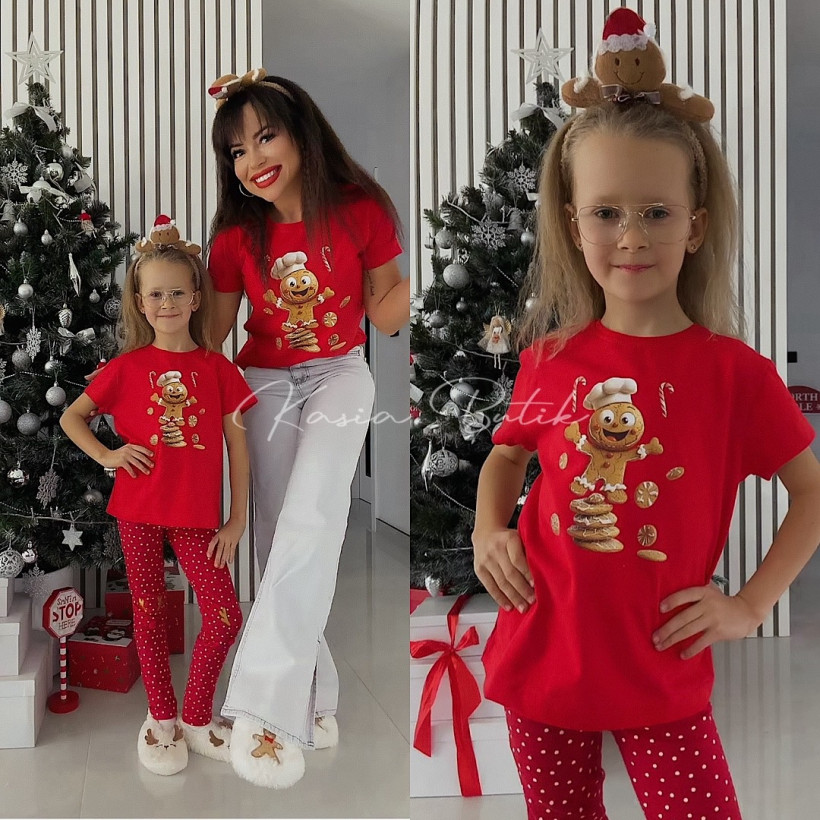T-shirt Bawełniany Ciastek Czerwony KIDS