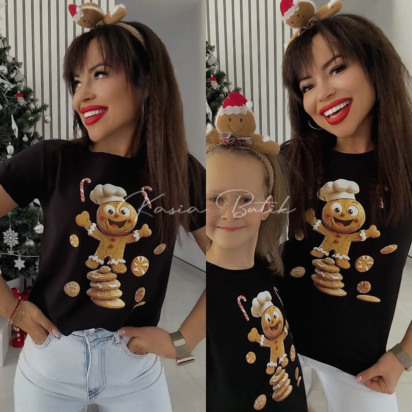 T-shirt Bawełniany Ciastek Czarny