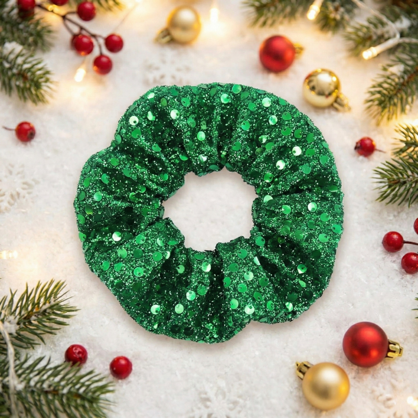 Gumka do włosów świąteczna z cekinami