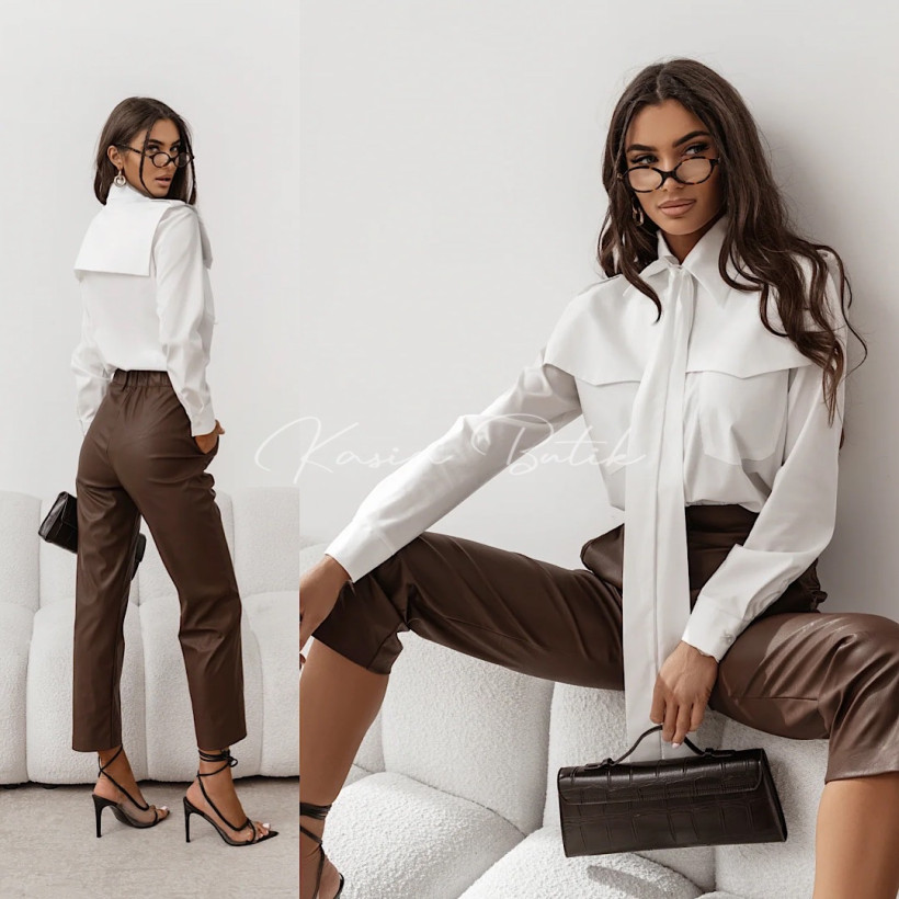 Koszula Bawełniana Milo z Krawatem Biała