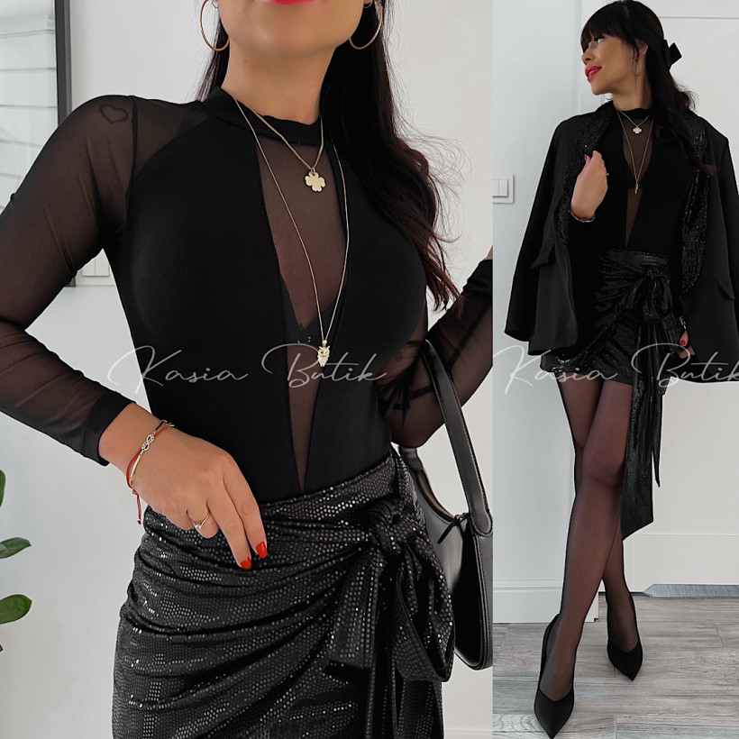 Bluzka Siateczka V Sexy Girl Czarna