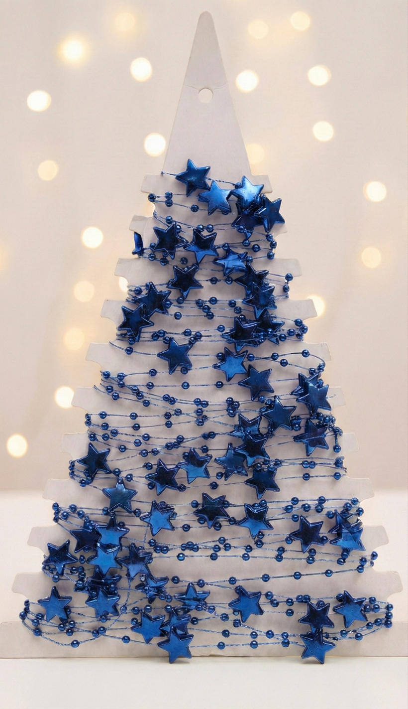 Korale granatowe z gwiazdkami 10m