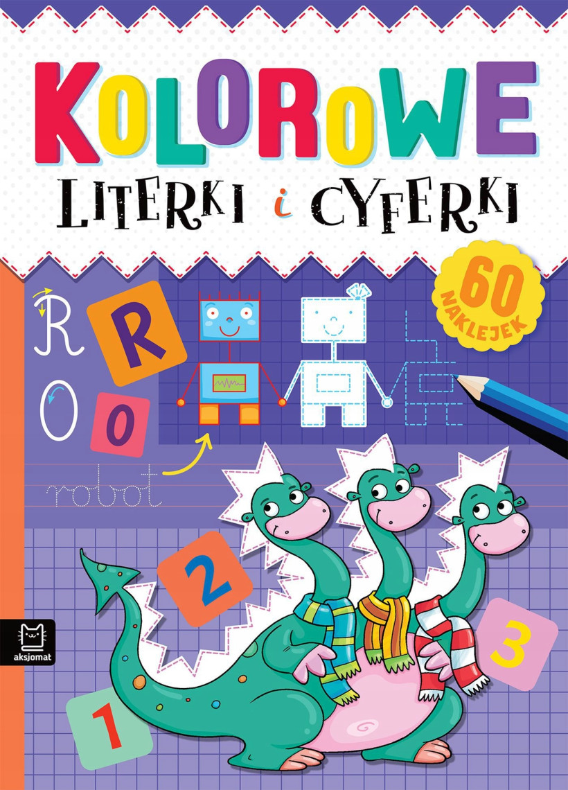Kolorowe literki i cyferki Aksjomat 60 Naklejek