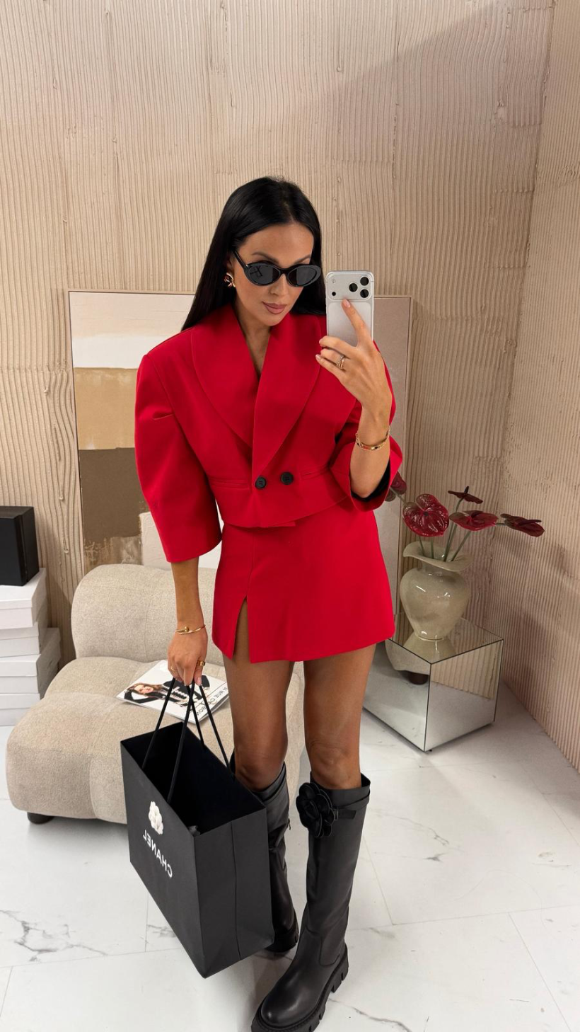 LA MILLA MARYNARKA KRÓTKA CZERWONA