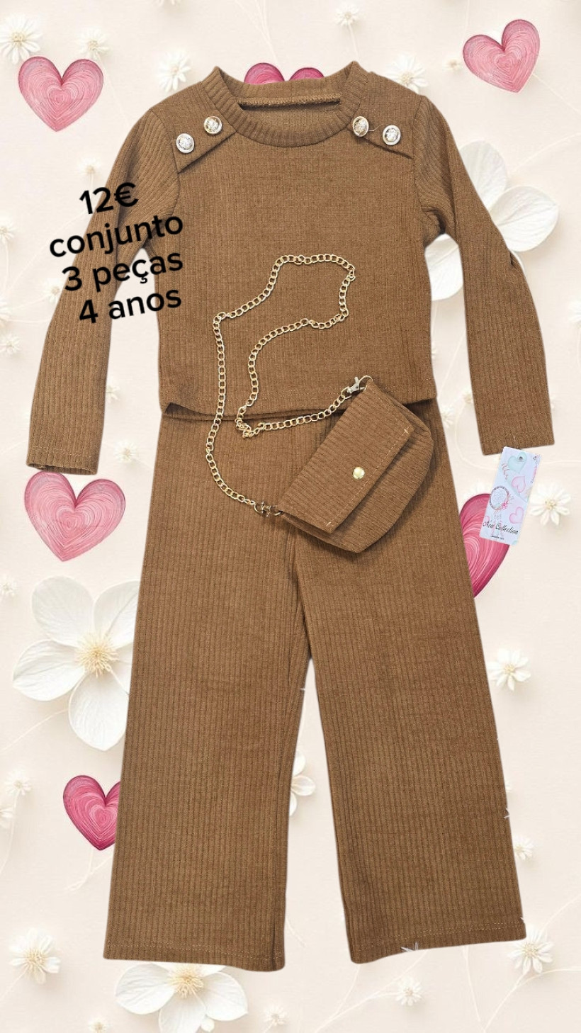 1086 CONJUNTO MENINA TRÊS PEÇAS 4 anos
