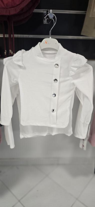 1081 CAMISOLA VELUDO MENINA BRANCO