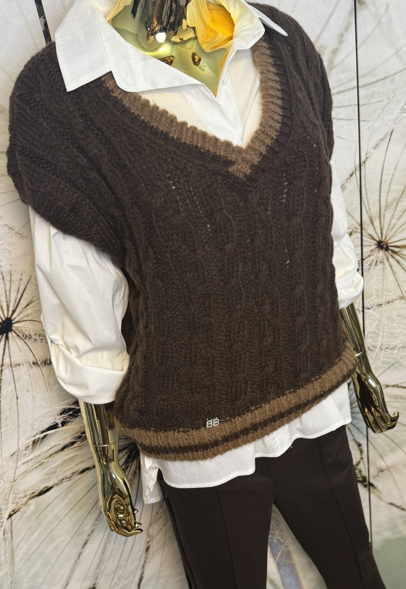 Pulower warkoczowy splot Minouu 