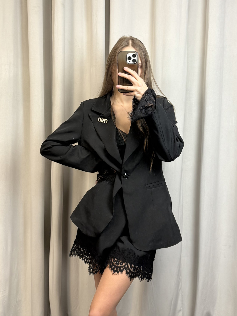 Komplet marynarka + spodenki z koronką