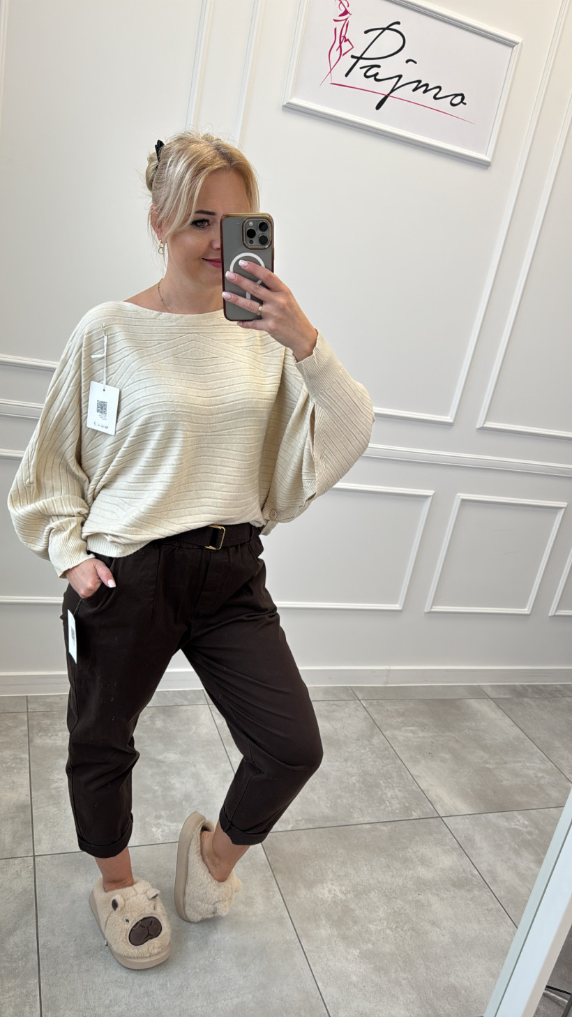 Sweter oversize guziki 14056