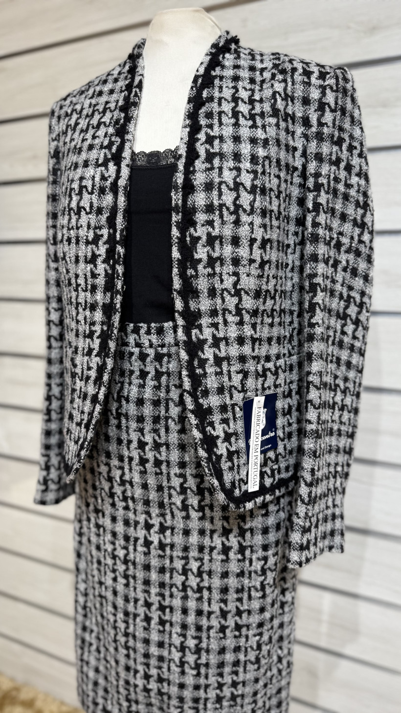 CONJ FATO TWEED SAIA + BLAZER XADREZ