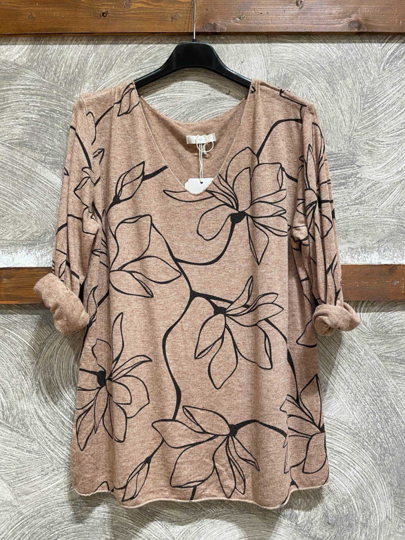 PROMO Pull motifs fleuri TU 36/44