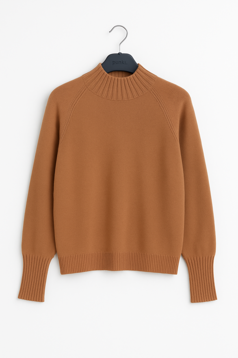 Sweter półgolf brązowy 1579