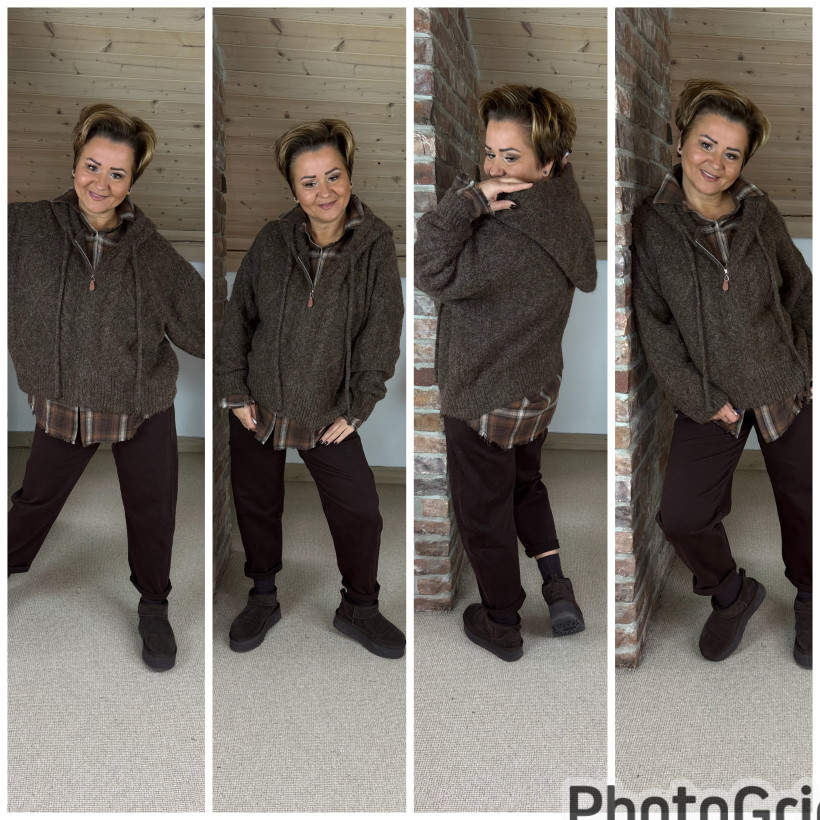 Sweterek z kapturem rozpinany